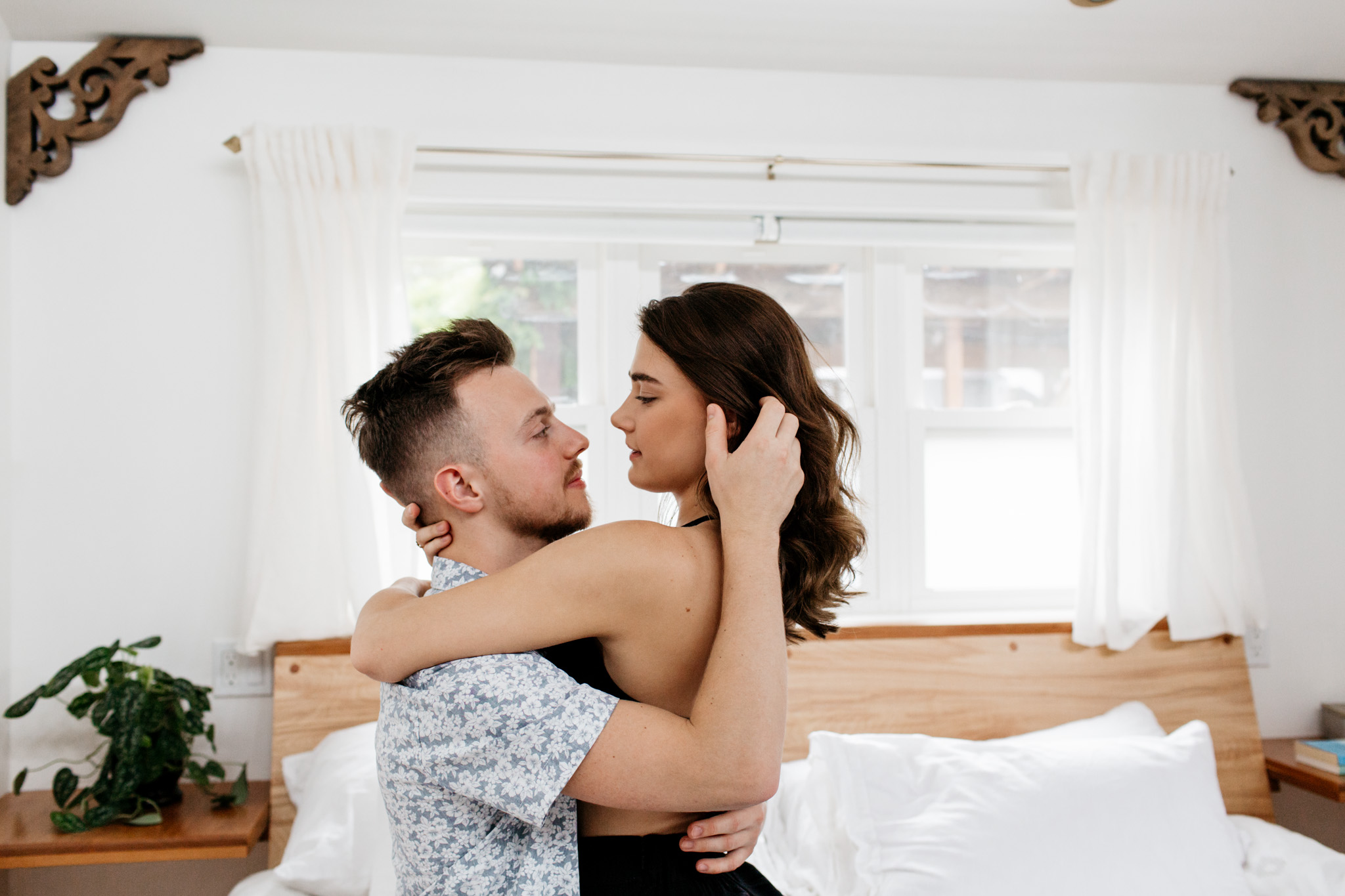 In home engagement session in Portland Oregon with Brittney Hyatt Photography