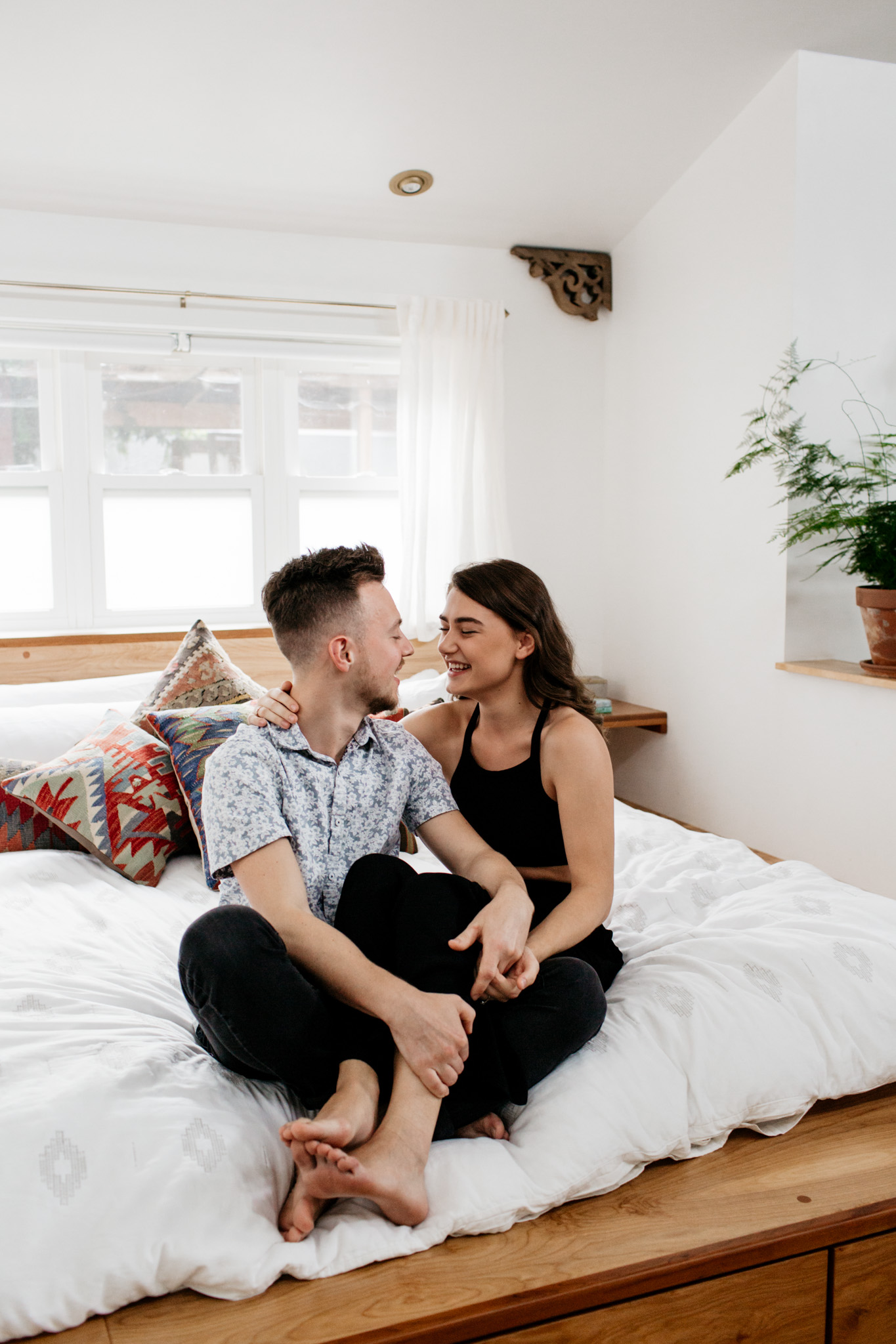 In home engagement session in Portland Oregon with Brittney Hyatt Photography